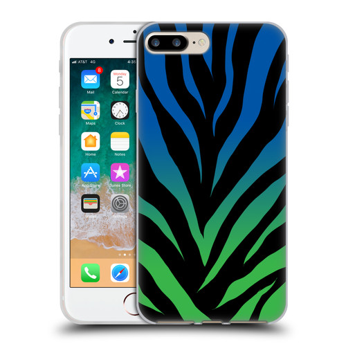 Grace Illustration Animal Prints Ombré Zebra Soft Gel Case for Apple iPhone 7 Plus / iPhone 8 Plus