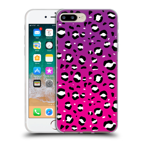 Grace Illustration Animal Prints Pink Leopard Soft Gel Case for Apple iPhone 7 Plus / iPhone 8 Plus