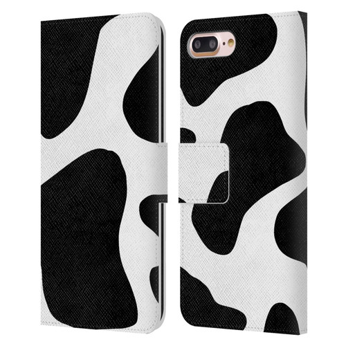 Grace Illustration Animal Prints Cow Leather Book Wallet Case Cover For Apple iPhone 7 Plus / iPhone 8 Plus