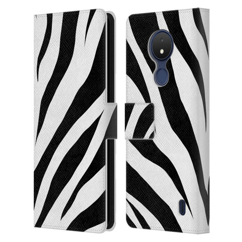 Grace Illustration Animal Prints Zebra Leather Book Wallet Case Cover For Nokia C21