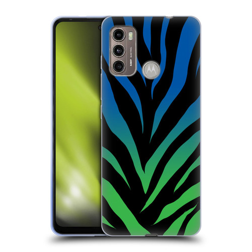 Grace Illustration Animal Prints Ombré Zebra Soft Gel Case for Motorola Moto G60 / Moto G40 Fusion