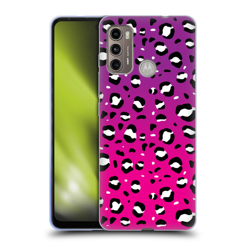 Grace Illustration Animal Prints Pink Leopard Soft Gel Case for Motorola Moto G60 / Moto G40 Fusion