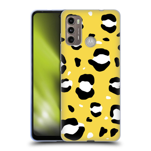 Grace Illustration Animal Prints Yellow Leopard Soft Gel Case for Motorola Moto G60 / Moto G40 Fusion