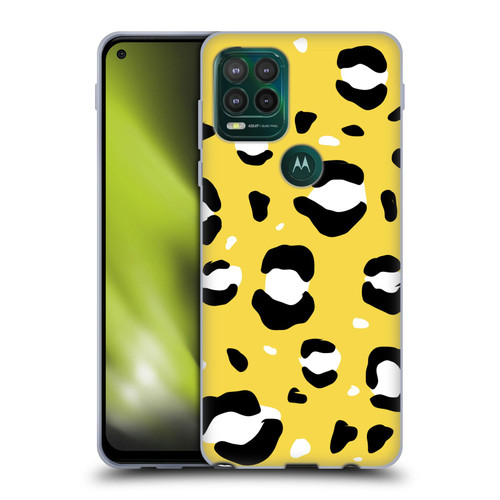 Grace Illustration Animal Prints Yellow Leopard Soft Gel Case for Motorola Moto G Stylus 5G 2021