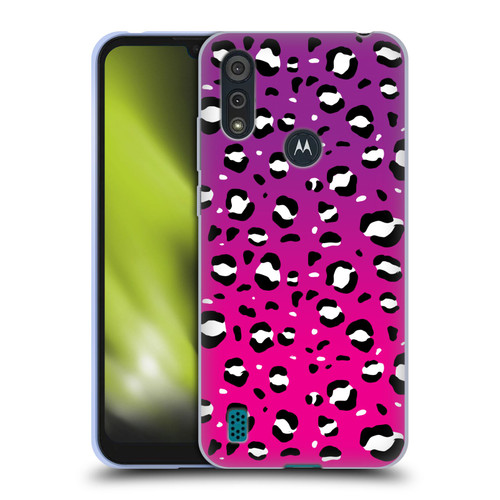 Grace Illustration Animal Prints Pink Leopard Soft Gel Case for Motorola Moto E6s (2020)
