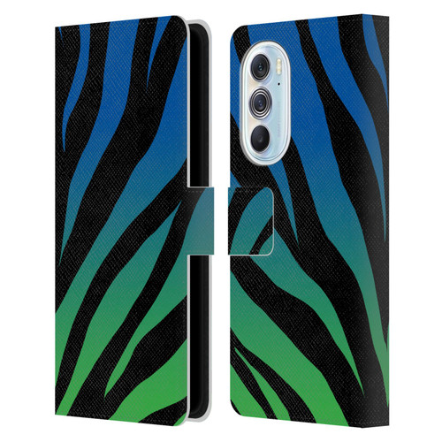 Grace Illustration Animal Prints Ombré Leopard Leather Book Wallet Case Cover For Motorola Edge X30