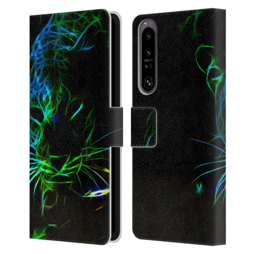 Simone Gatterwe Animals Neon Leopard Leather Book Wallet Case Cover For Sony Xperia 1 IV