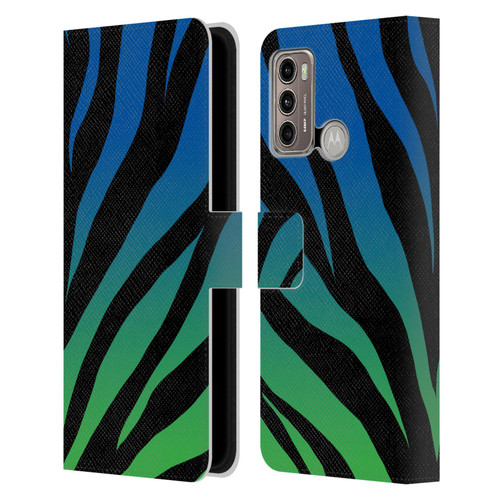 Grace Illustration Animal Prints Ombré Leopard Leather Book Wallet Case Cover For Motorola Moto G60 / Moto G40 Fusion