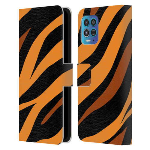 Grace Illustration Animal Prints Tiger Leather Book Wallet Case Cover For Motorola Moto G100