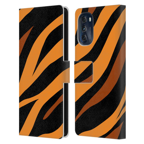 Grace Illustration Animal Prints Tiger Leather Book Wallet Case Cover For Motorola Moto G (2022)