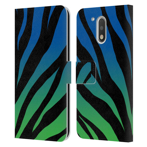 Grace Illustration Animal Prints Ombré Leopard Leather Book Wallet Case Cover For Motorola Moto G41