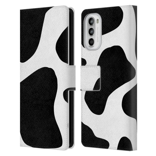 Grace Illustration Animal Prints Cow Leather Book Wallet Case Cover For Motorola Moto G52