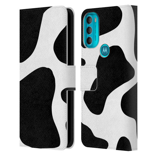 Grace Illustration Animal Prints Cow Leather Book Wallet Case Cover For Motorola Moto G71 5G