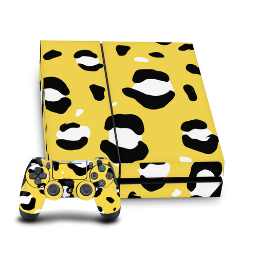 Grace Illustration Art Mix Yellow Leopard Vinyl Sticker Skin Decal Cover for Sony PS4 Console & Controller