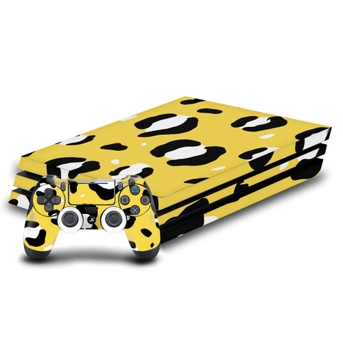 Grace Illustration Art Mix Yellow Leopard Vinyl Sticker Skin Decal Cover for Sony PS4 Pro Bundle