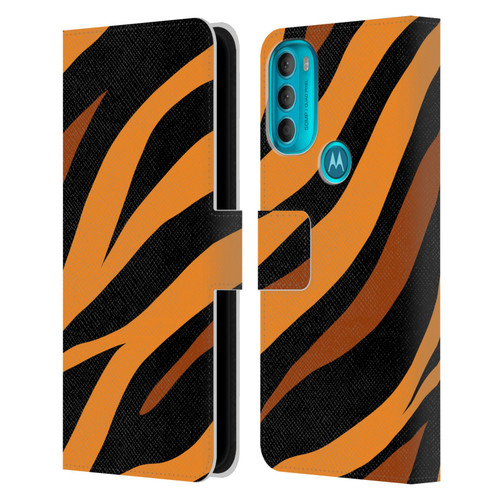 Grace Illustration Animal Prints Tiger Leather Book Wallet Case Cover For Motorola Moto G71 5G
