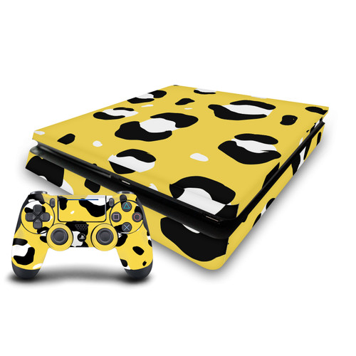 Grace Illustration Art Mix Yellow Leopard Vinyl Sticker Skin Decal Cover for Sony PS4 Slim Console & Controller