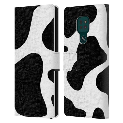 Grace Illustration Animal Prints Cow Leather Book Wallet Case Cover For Motorola Moto G9 Play