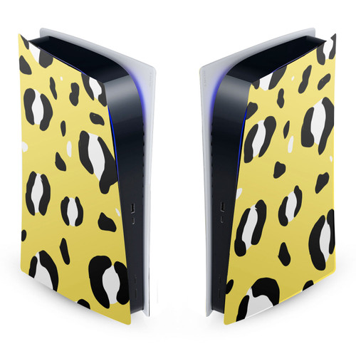 Grace Illustration Art Mix Yellow Leopard Vinyl Sticker Skin Decal Cover for Sony PS5 Digital Edition Console