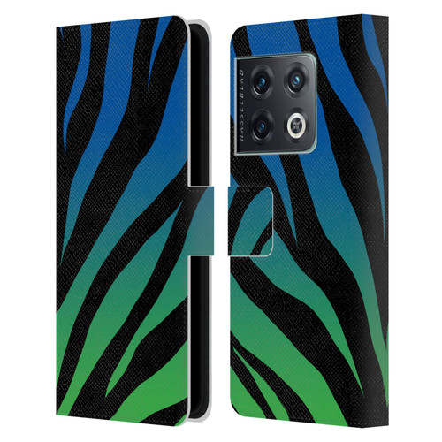 Grace Illustration Animal Prints Ombré Leopard Leather Book Wallet Case Cover For OnePlus 10 Pro