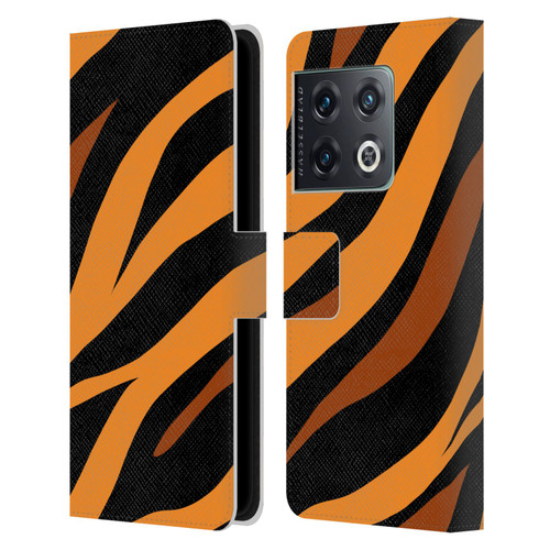 Grace Illustration Animal Prints Tiger Leather Book Wallet Case Cover For OnePlus 10 Pro