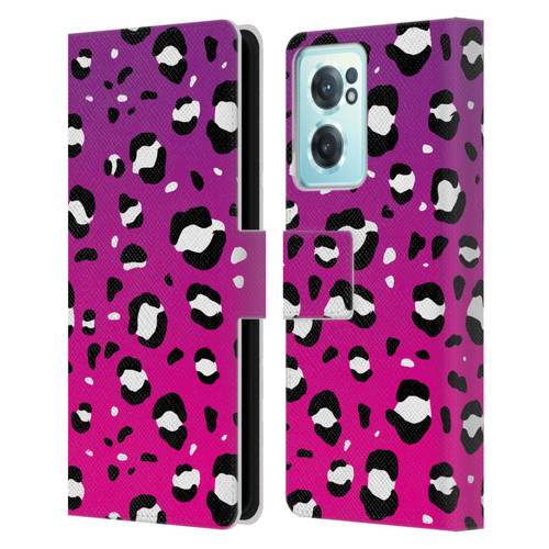 Grace Illustration Animal Prints Pink Leopard Leather Book Wallet Case Cover For OnePlus Nord CE 2 5G