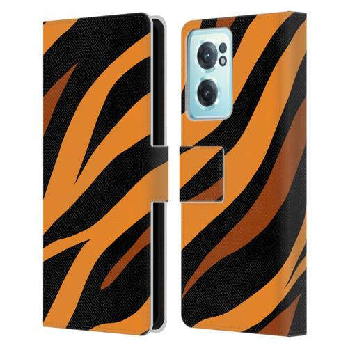 Grace Illustration Animal Prints Tiger Leather Book Wallet Case Cover For OnePlus Nord CE 2 5G