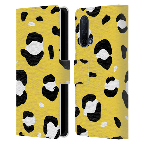 Grace Illustration Animal Prints Yellow Leopard Leather Book Wallet Case Cover For OnePlus Nord CE 5G