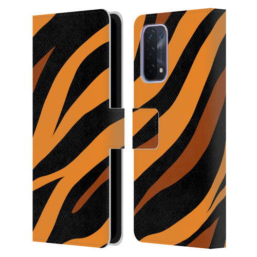 Grace Illustration Animal Prints Tiger Leather Book Wallet Case Cover For OPPO A54 5G