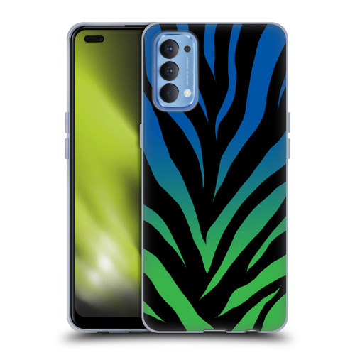 Grace Illustration Animal Prints Ombré Zebra Soft Gel Case for OPPO Reno 4 5G