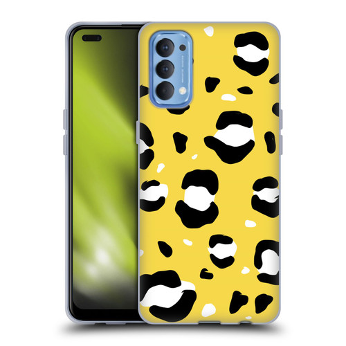 Grace Illustration Animal Prints Yellow Leopard Soft Gel Case for OPPO Reno 4 5G
