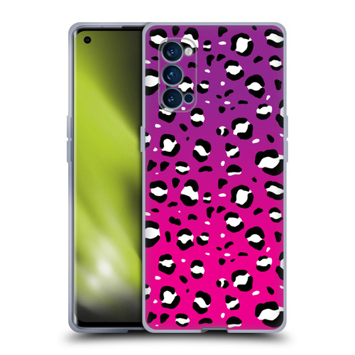 Grace Illustration Animal Prints Pink Leopard Soft Gel Case for OPPO Reno 4 Pro 5G