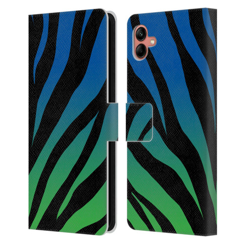 Grace Illustration Animal Prints Ombré Leopard Leather Book Wallet Case Cover For Samsung Galaxy A04 (2022)