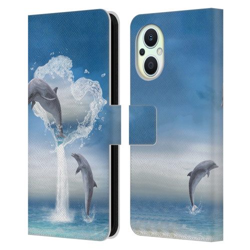 Simone Gatterwe Dolphins Lovers Leather Book Wallet Case Cover For OPPO Reno8 Lite