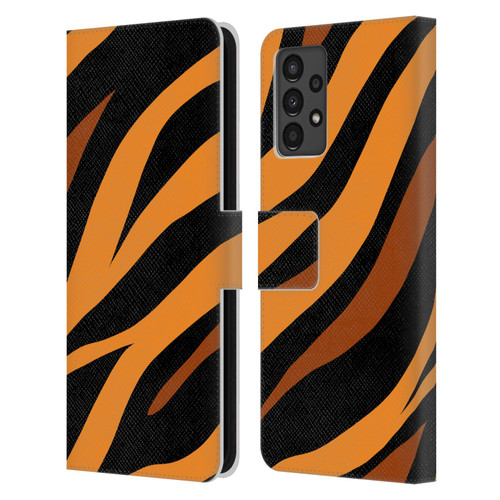 Grace Illustration Animal Prints Tiger Leather Book Wallet Case Cover For Samsung Galaxy A13 (2022)