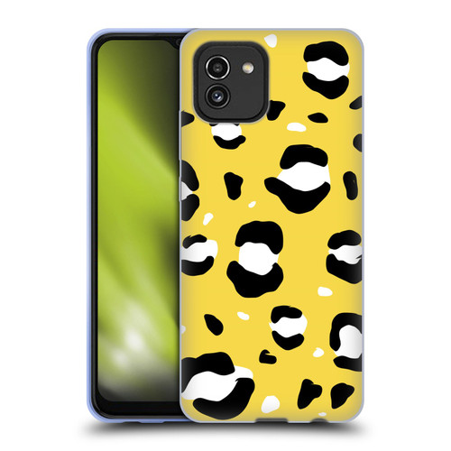 Grace Illustration Animal Prints Yellow Leopard Soft Gel Case for Samsung Galaxy A03 (2021)