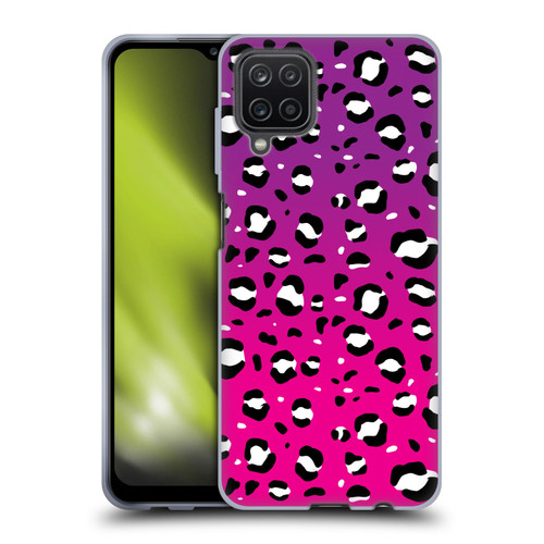 Grace Illustration Animal Prints Pink Leopard Soft Gel Case for Samsung Galaxy A12 (2020)