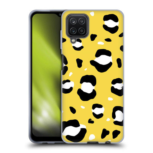 Grace Illustration Animal Prints Yellow Leopard Soft Gel Case for Samsung Galaxy A12 (2020)