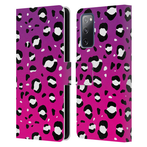 Grace Illustration Animal Prints Pink Leopard Leather Book Wallet Case Cover For Samsung Galaxy S20 FE / 5G