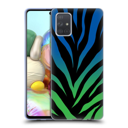 Grace Illustration Animal Prints Ombré Zebra Soft Gel Case for Samsung Galaxy A71 (2019)