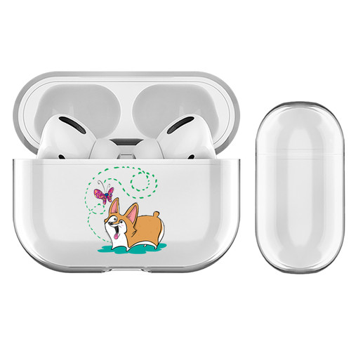 Grace Illustration Dogs Corgi Clear Hard Crystal Cover Case for Apple AirPods Pro Charging Case