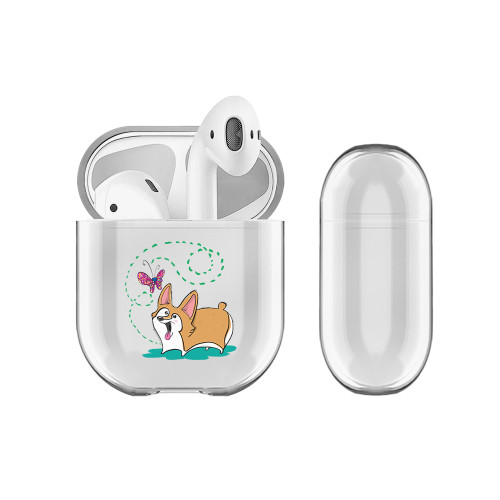 Grace Illustration Dogs Corgi Clear Hard Crystal Cover Case for Apple AirPods 1 1st Gen / 2 2nd Gen Charging Case