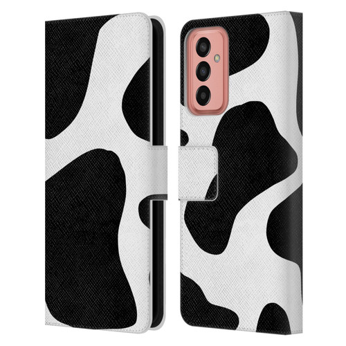 Grace Illustration Animal Prints Cow Leather Book Wallet Case Cover For Samsung Galaxy M13 (2022)