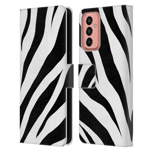 Grace Illustration Animal Prints Zebra Leather Book Wallet Case Cover For Samsung Galaxy M13 (2022)