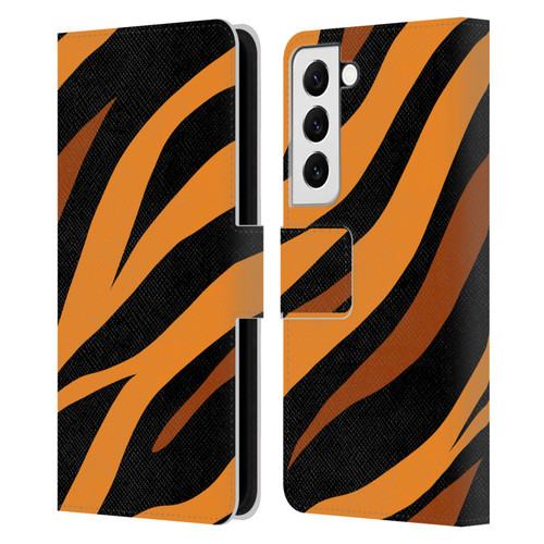 Grace Illustration Animal Prints Tiger Leather Book Wallet Case Cover For Samsung Galaxy S22 5G