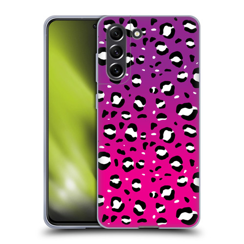 Grace Illustration Animal Prints Pink Leopard Soft Gel Case for Samsung Galaxy S21 FE 5G