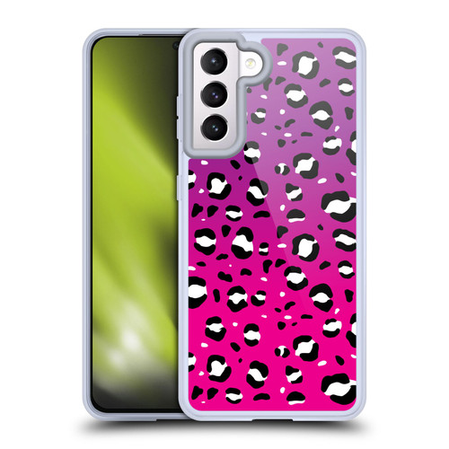 Grace Illustration Animal Prints Pink Leopard Soft Gel Case for Samsung Galaxy S21 5G