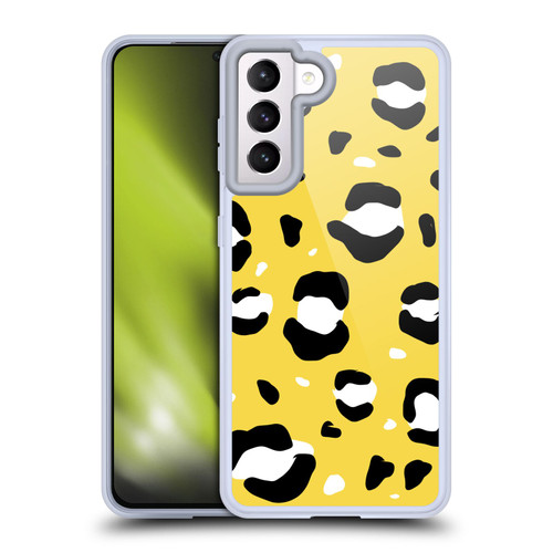 Grace Illustration Animal Prints Yellow Leopard Soft Gel Case for Samsung Galaxy S21 5G