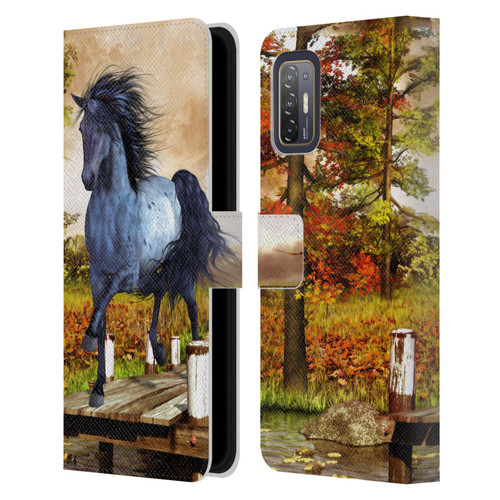 Simone Gatterwe Horses On The Lake Leather Book Wallet Case Cover For HTC Desire 21 Pro 5G