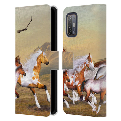 Simone Gatterwe Horses Wild Herd Leather Book Wallet Case Cover For HTC Desire 21 Pro 5G